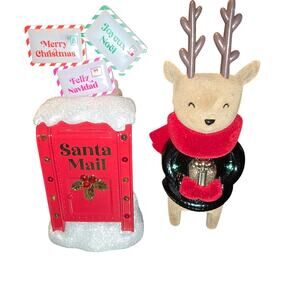 Lot of 2: Festive Deer (New) and Santa Mail Box Plug In (LN) Bath & Body Works
